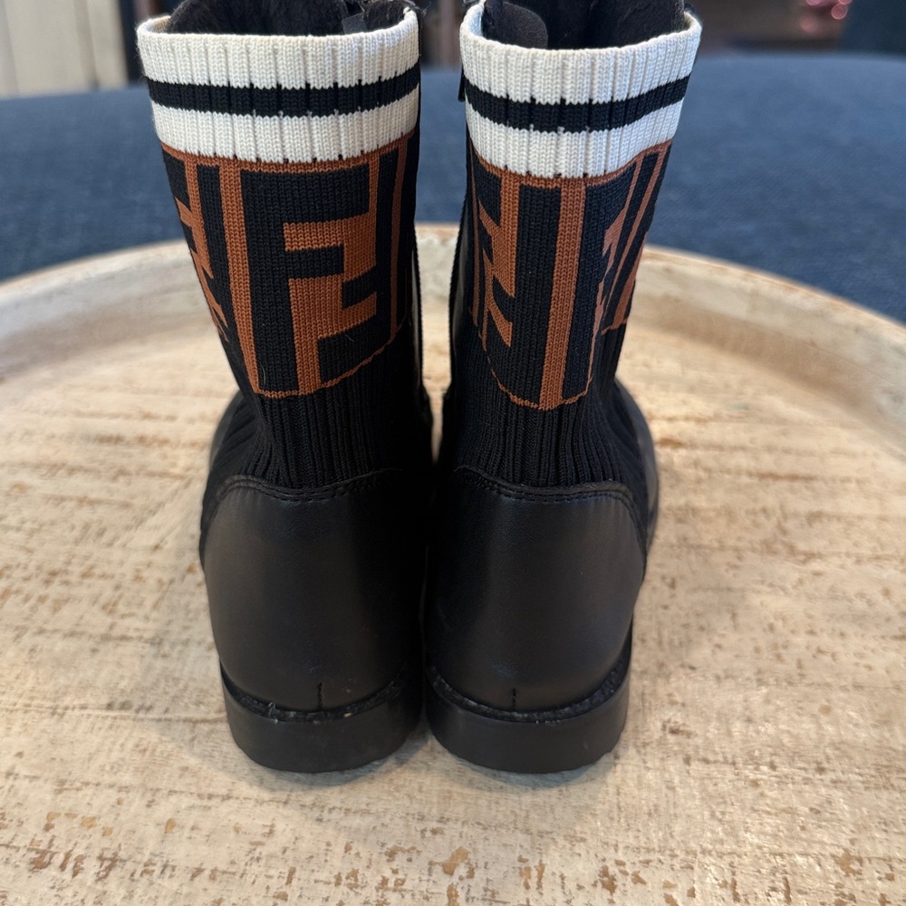 Fendi Boots Unisex junior biker boots in leather and fabric size between eu29 - Picture 5 of 10